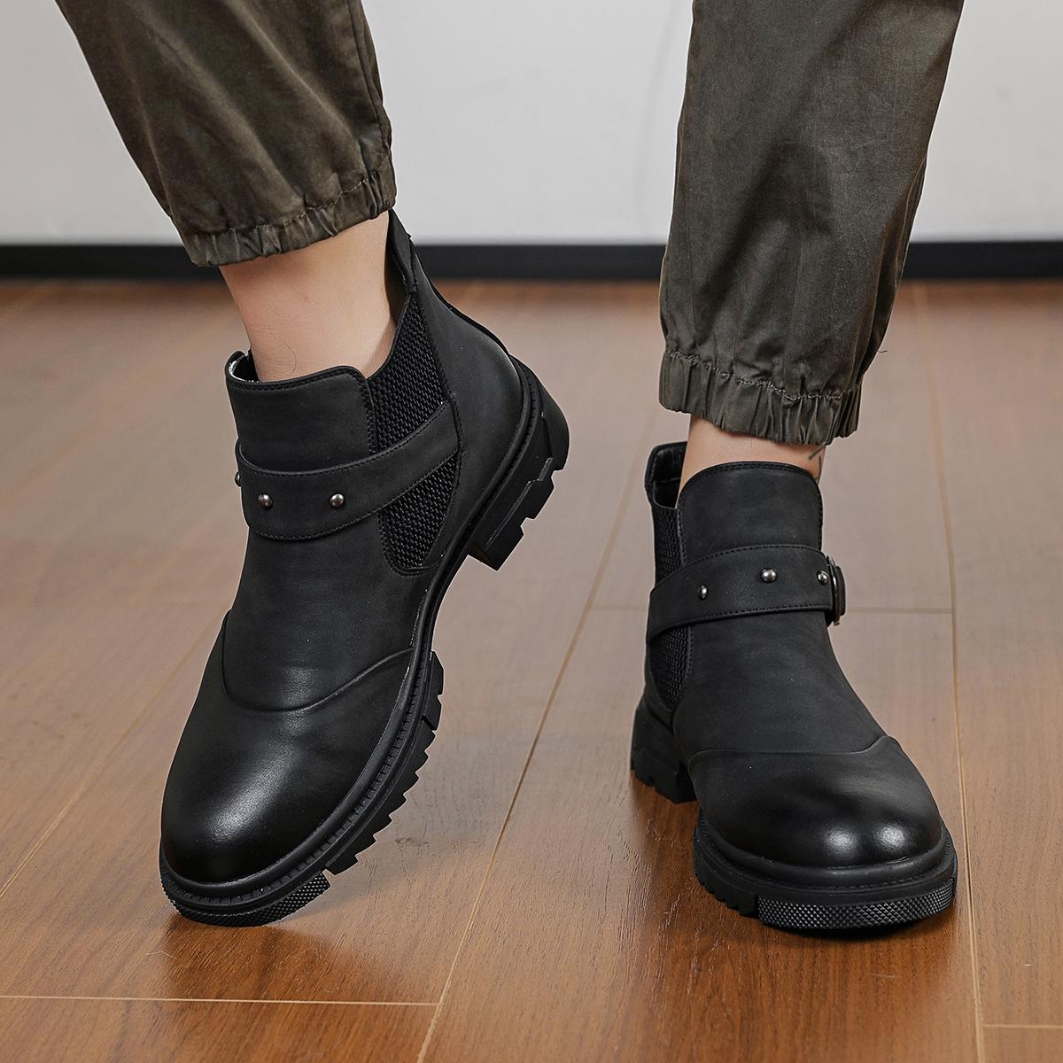 Men’s loafers, high-heel ankle boots, non-slip men’s shoes, trendy men’s boots, durable, stylish, retro, classic men’s shoes