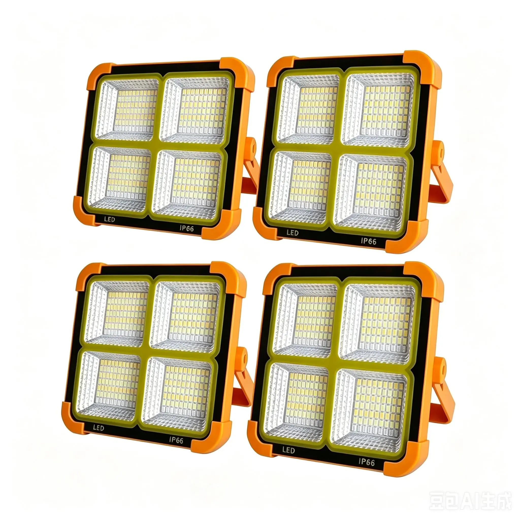 Solar Rechargeable LED Work Light - 288x5730 LEDs Super Bright Floodlight, USB+Type C Charge, 5 Lighting Modes, IP66 Waterproof, Foldable, SOS Function, Portable Battery-Powered Job Site Lighting, Solar Outdoor Lights for Camping, Home Improvement