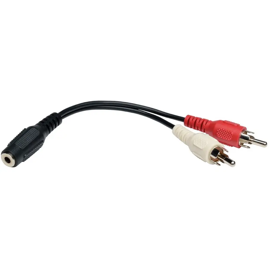 Tripp Lite 6in 3.5mm Mini Stereo to Two RCA Audio Y Splitter Adapter Cable