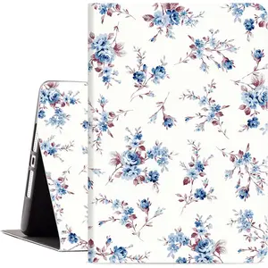 iPad 9th Generation Case , iPad 10.2 Case Girls Women, iPad 8th Generation Case, iPad 7th Generation Case, 9th Generation iPad Cover Multi Viewing Case, Auto Wake/Sleep, Bluish Floral