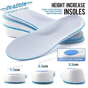 Height Increase Insoles for Men and Women Memory Foam arch support Cushion Shoes Pads 1.5/2.5/3.5cm 1pair
