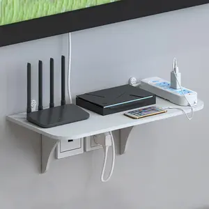 Router Floating Shelf Hanging Rack Multi Tap Outlet Wifi TV Set Top Box Board Hidden Bracket Storage Organizer Living Room Wall Mount Holder