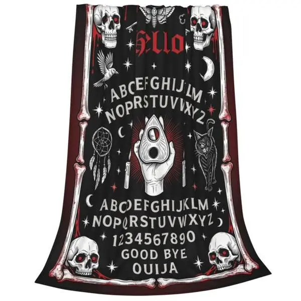Ouija Board Goth Throw Blanket Halloween Blanket, Witch Spooky Flannel Throw Blanket Gift