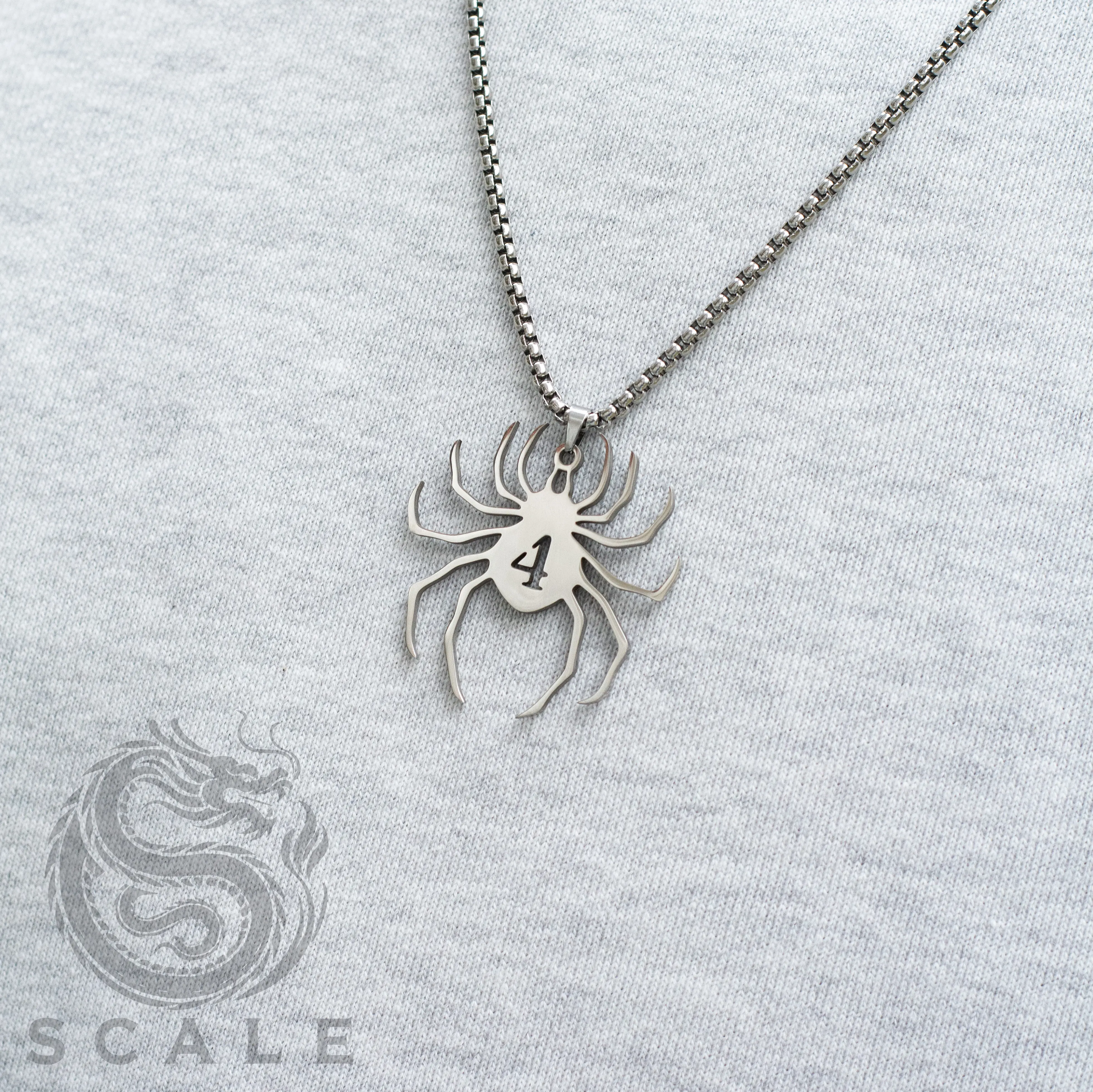 Hunter x Hunter Anime Iconic Spider Symbol Pendant Necklace, Durable Solid Stainless Steel Chain, Streetwear Bead Accent Daily Sleek Shine Accessory for HxH Fans