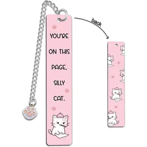 Cute  Book Marks for Reading Women Bookish Gifts for  Lovers Funny  Bookmark for Book Cats Lover  Silly Cats  Stainless Steel Bookmark