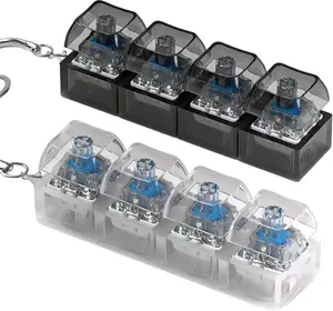 Keyboard Fidget Toy, Keyboard Fidget Keychain 4-in-1 Keyboard Decompression Button Finger Clicker Toys, Button Stress Relief Fidget Gifts to Relief Stress