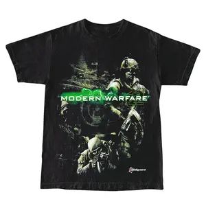 2009 Call Of Duty Modern Warfare 2 Iw Promo Vintage Y2K T-Shirt Cotton Menswear Top Decoration