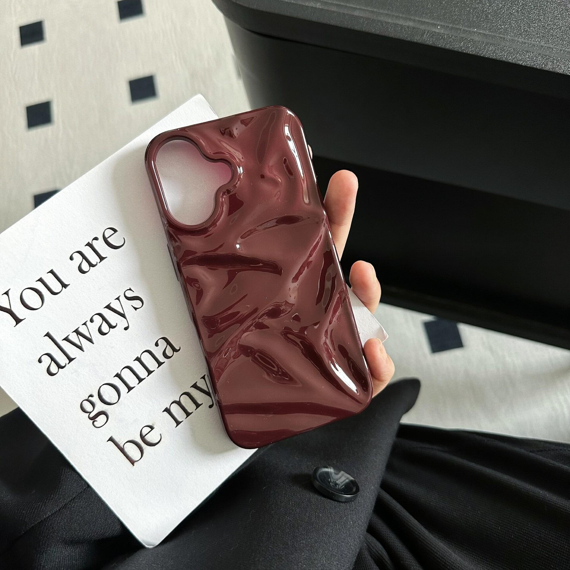 (Case & Nova.) 3D Wavy Ripple Glossy Phone Case, Compatible with iPhone 17 Pro Max, 16, 15, 14, 13, Luxury Shockproof Protective Cover junk