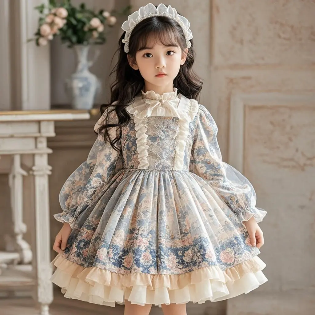 Girls Dress Autumn Winter FleeceNew Stylish Princess Dress Baby Birthday Gown Children's Dress