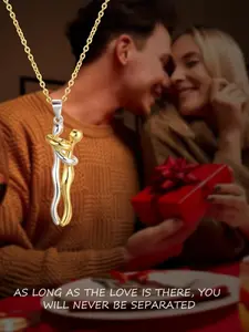 Love Hug Couple Gold/Silver  Necklace Unisex Men Women Hugging Pendant Necklace Jewelry Exquisite Jewelry Gift  Parties & Birthdays, Valentine's Day Gift