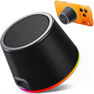 Small  Speaker Gifts for Teens: Girls Boys Easter Basket Stuffers, 3 IN 1 Portable  Speaker with 9-Mode Lights,  Phone Stand for Desk, Cool Birthday Gadget Gifts for Adults
