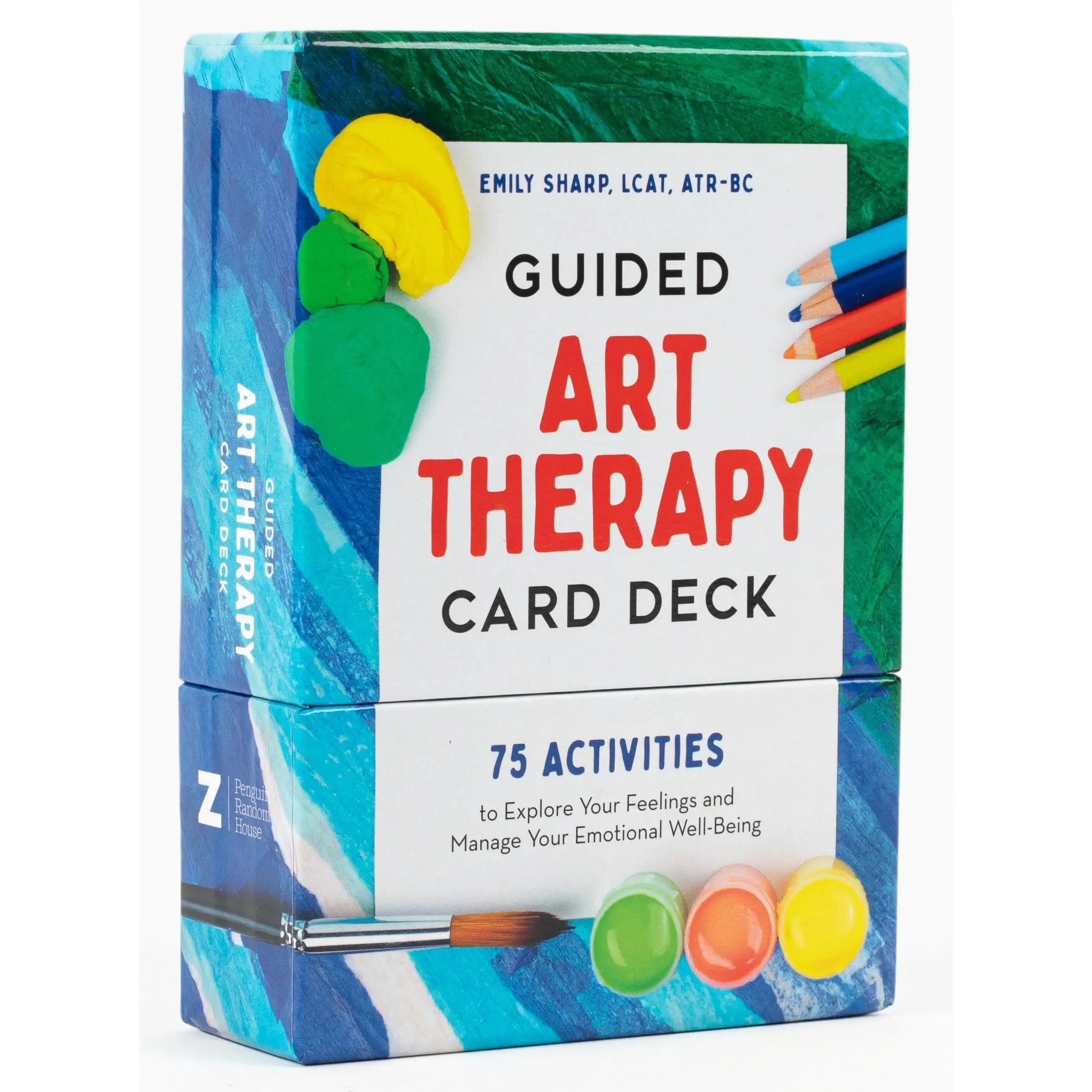 Guided Art Therapy Card Deck: 75 Activities to Explore Your Feelings and Manage Your Emotional Well-Being -- Emily Sharp - Other