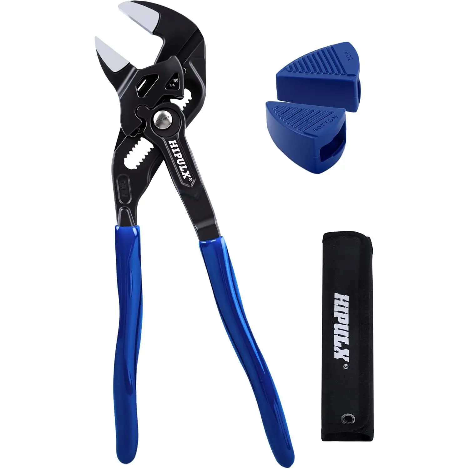 7-Inch Pliers Wrench, Adjustable Parallel Jaw Wrench with One-Click Adjustment & Storage Pouch