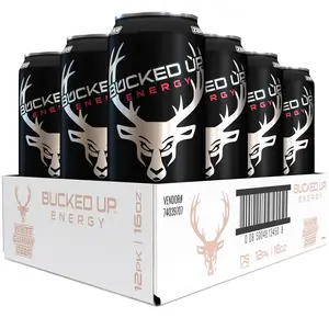 Bucked Up Energy Drink 300mg 12 Pack Sugar Free Sport Beverage