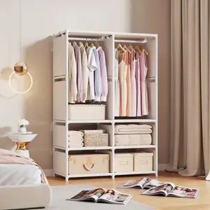 Multi-Functional Simple Wardrobe Closet, Steel Reinforced, Portable Foldable, Dustproof Storage, Easy Assembly, Space-Saving, Suitable for All Rooms, Storage Furniture
