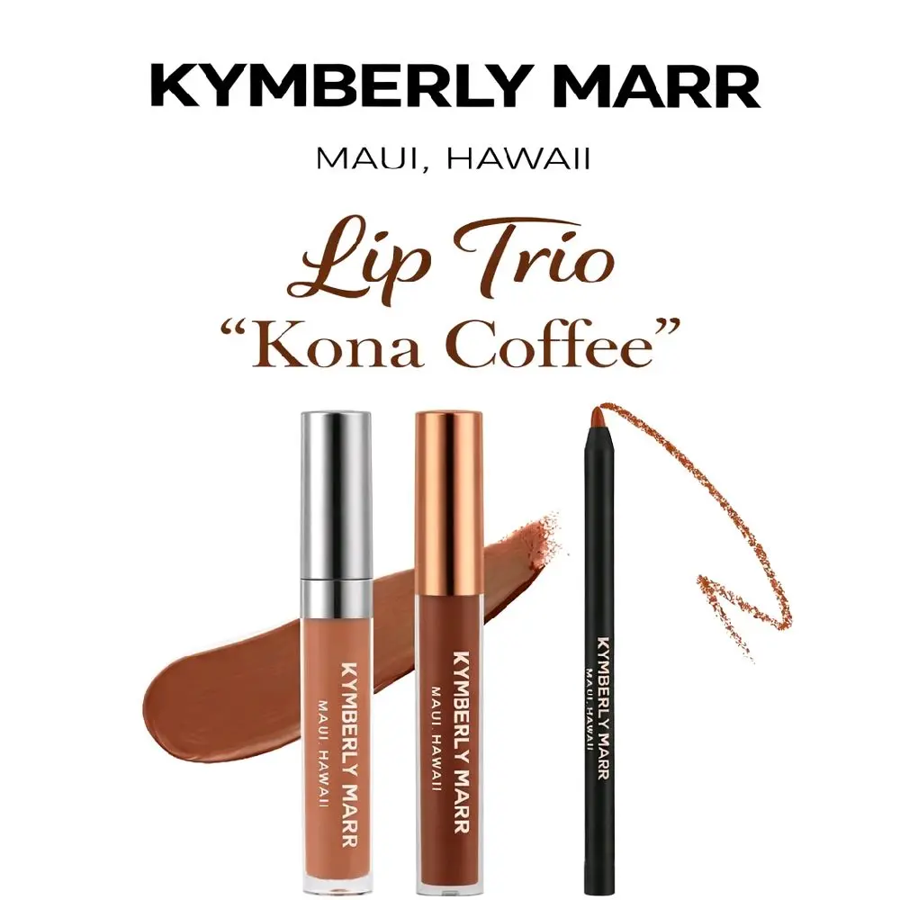 Kymberly Marr Cosmetics Lip Trio "Kona Coffee" Browns