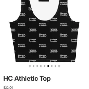 HC Athletic Top - Black with White Humana Conditio Logo - Comfortable & Stylish Sports Wear for Women