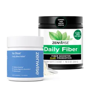 Zenwise Gut Comfort Bundle – Daily Fiber + No Bloat – Supports Regularity, Bloating & Gas Relief - Fast acting Relief & Long Term Gut Health Supplement When You Need It Most
