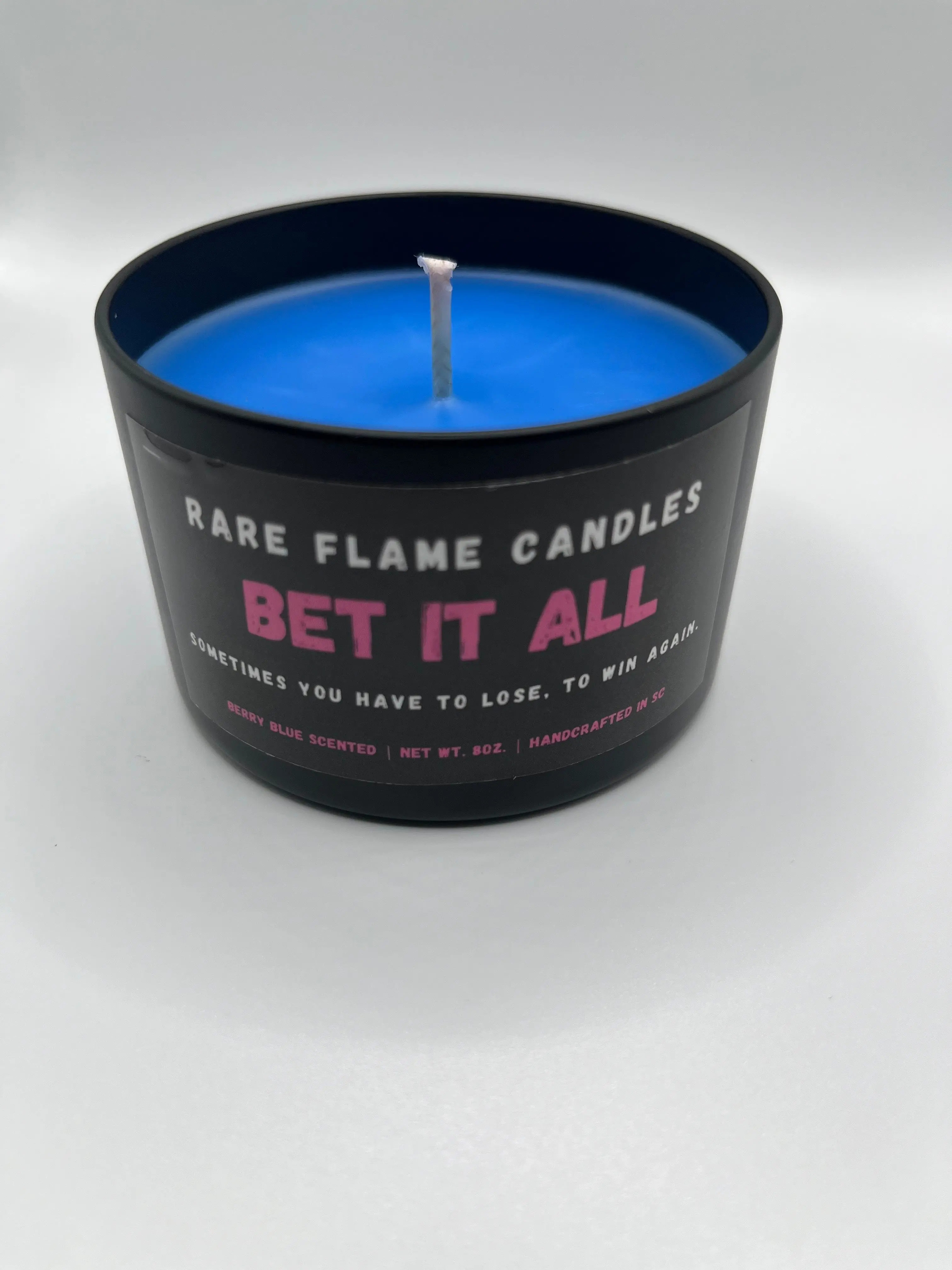 Rare Flame Candles Bet It All 8oz Scented Candle Vanilla & Berry Blue Aroma Decor Up to 30 Hours Burn Time for Any Occasion