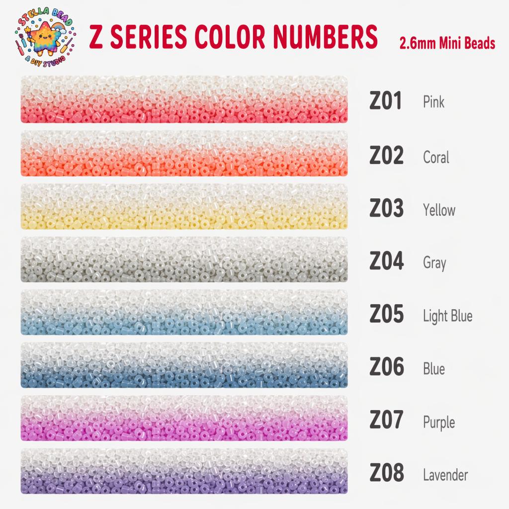 Stellabead 2.6mm Color Changing Fuse Beads Z Series Light Changing Colors Refill Pack - 4000/10,000 Beads Per Color, 8 Magic Effect Colors for DIY Crafts & Pixel Art Projects