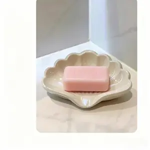 Automatic Drainage Luxury Household Plastic Shell Soap Holder, No Drilling Required, Creative Bathroom Soap Box, Shiny and Sparkling