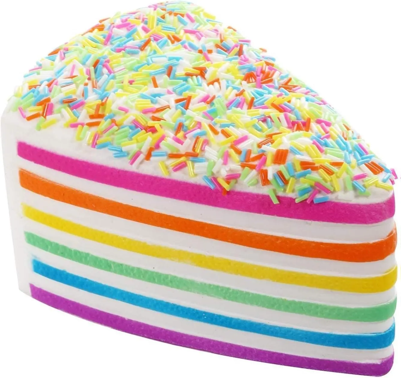 Anboor Cake Squishies - 5.8" Jumbo Squishies - Slow Rising Sensory Squishies - Rainbow Cheese Squishy - Non-Rebound Fidget Toy for Party, Stress, Gift & Anxiety Relief - Sprinkles Shedding Is Unavoidable