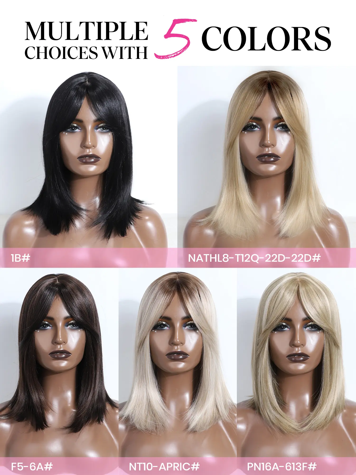 TikTok Viral 16Inch Synthetic Wig With Pre Cut Bangs Layered 