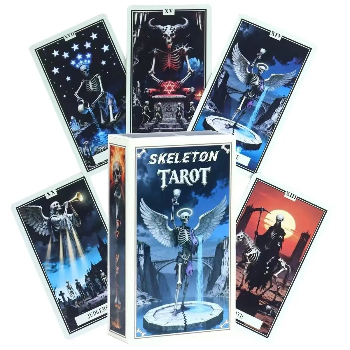 Skull Tarot Cards, Fortune-Telling Oracle Cards, Gothic and Surreal Dark Aesthetic Artwork, Includes 78 Cards, Divination, Prophecy and Insights