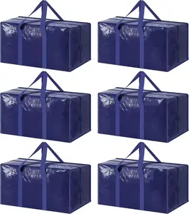 6-piece set of heavy-duty moving bags with handles; extra-large waterproof storage bags for camping gear; large storage duffel bags for organizing your trunk, tent, and sleeping bag; a must-have for college dorms, rentals, and moving