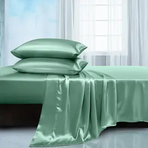 Twin Sheets Set 3 Piece - Soft Sheets Set, Sage Green Bed Sheets Cooling & Luxury Bedding Sheet Set(1 Fitted Sheet, 1 Flat Sheet, 1 Pillow case)