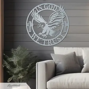 In God We Trust American Flag Eagle Metal Sign