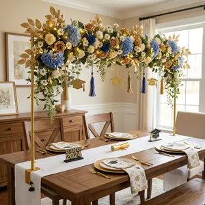 Flexible Size Table Arch 47.24-100"W 29.13-57.87"H, Metal Balloon Arch for Tabletop Event Decor, Perfect for Weddings Showers Celebrations, Durable Easy Install Structure