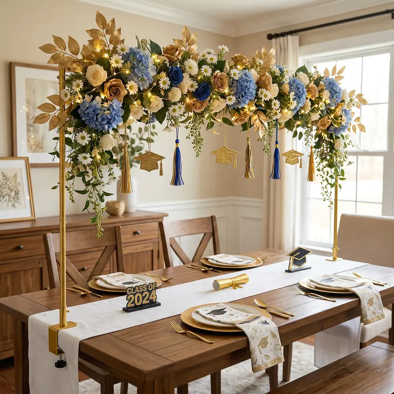 Flexible Size Table Arch 47.24-100"W 29.13-57.87"H, Metal Balloon Arch for Tabletop Event Decor, Perfect for Weddings Showers Celebrations, Durable Easy Install Structure