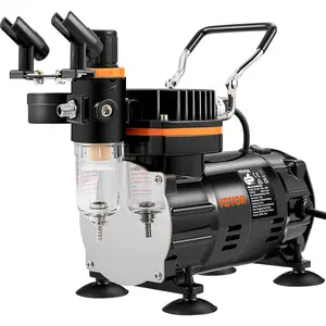 VEVOR Airbrush Ensemble, Expert Airbrush Kit with Compressor, Multi-Use Dual-Action Gravity Feed Airbrush System for Art, Nails, Cookies, Tattoos