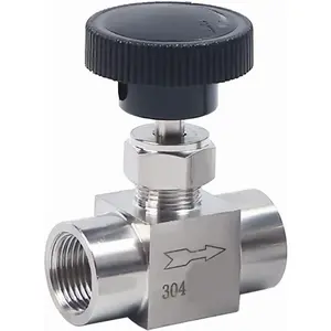 1/8 1/4 3/8 1/2 Inch NPT Valves 304 Stainless Steel NPT Female Needle for Valve Flow Control Water Gas Oil (NPT 3/8)