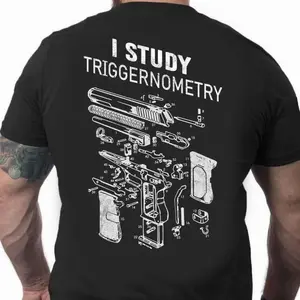 I Study Triggernometry T-Shirt, Funny Gun Shirt for Men, 2nd Amendment Gift, Military Humor Gift, Tactical Firearm Tee, Pro Gun Rights Shirt