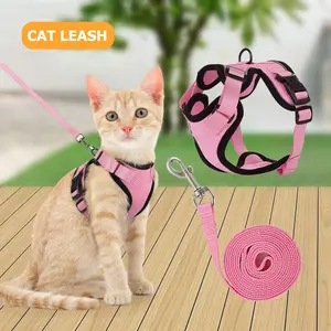 Cat Harness and Leash for Walking, Escape Proof Soft Adjustable Vest Harnesses for Cats, EasyControl Pet Items Cat Collar Kitten