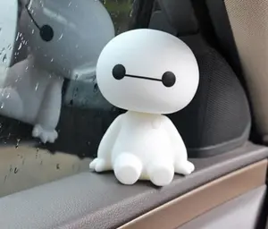 Cute Bobblehead for Car Dashboard Decoration | Bay Max Spring Bouncy Dashboard Decor for Car | Cute Car Interior Accessories
