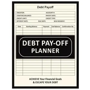 Debt Payoff Planner: Simple Tracker for Managing Finances, Credit Cards & Debt Payments