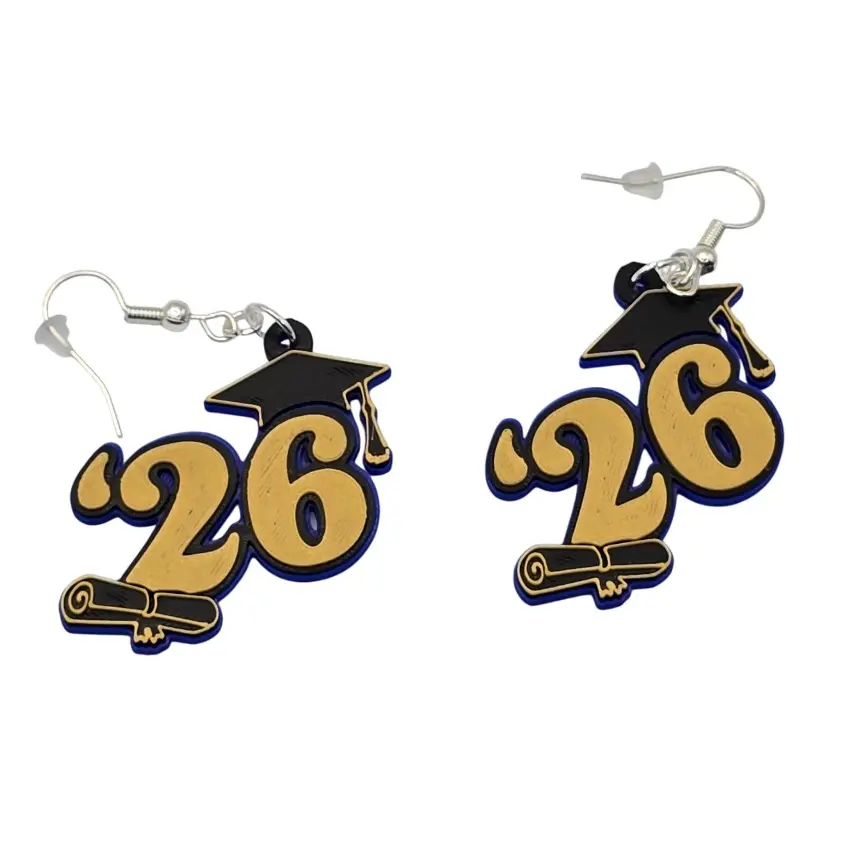 Class of 2026 Earrings Customizable Graduation Gift for Seniors Personalized School Year Keepsake Tassel Charm Accessory