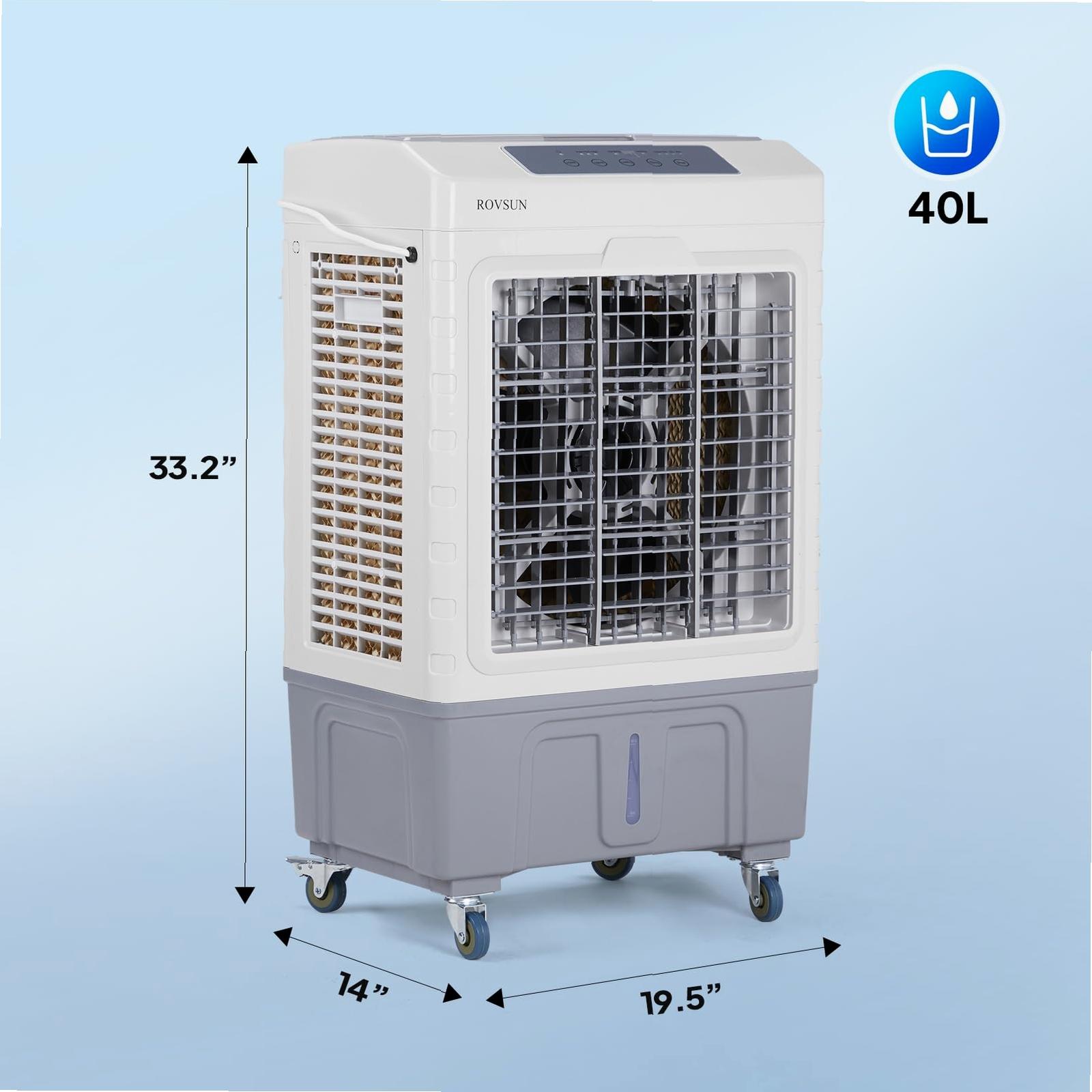 [FLASH SALE | ROVSUN ] 10.5 Gal Portable Evaporative Air Cooler with Remote Control
