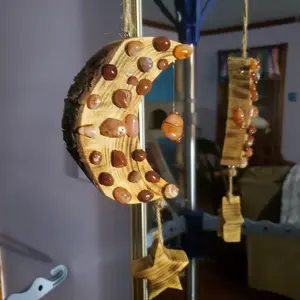 Carnelian crescent moon Home Ornament