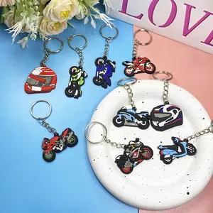 red bull keychain Creative Personalized Cartoon Motorcycle Keychain DIY Pendant Accessories PVC Soft Rubber Keychain