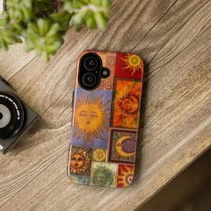 Vintage Sun and Moon iPhone Case – Boho Aesthetic Celestial Design, Gift for him for her