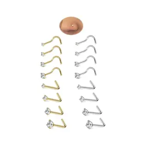 12Pcs 20G Nose Studs for Women, 1.5-3mm CZ Hypoallergenic Surgical Steel Nose Piercing Jewelry, Wedding & Christmas Gift