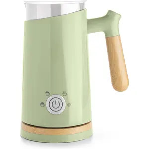 Electric Milk Frother and Steamer - Automatic Foamer & Heater for Coffee, Latte, Cappuccino, Other Creamy Drinks - 4 Settings Cold , Airy, Dense Warm, Green, 8x4x5 inches