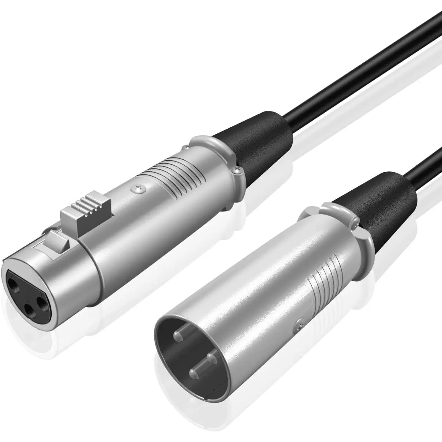 Durable 3-Pin Male-to-Female XLR Microphone Cable with Heavy-Gauge Wires - Balanced Audio Cord for Live and Studio Use, Podcasts, Mixers, AV Audio Components, 3ft/6ft/10ft/30ft Professional Interconnect Adapter with Molded Connectors