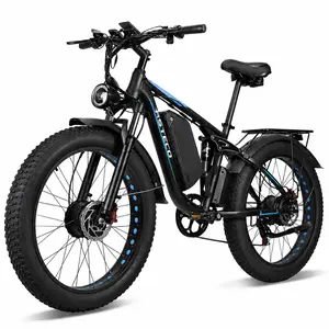 EBycco EB7PRO Peak 6000W  Dual  Motor Ebike for Adults Electric Tire Bike 52V 32AH, Max 40-45 MPH, 100 Miles Long Range, Hydraulic Disc Brake, 24"/26" Fat  Offroad Hunting E-Bike, Full Suspension Electric Bicycle,father'sdaygifts,campingessentials,camping