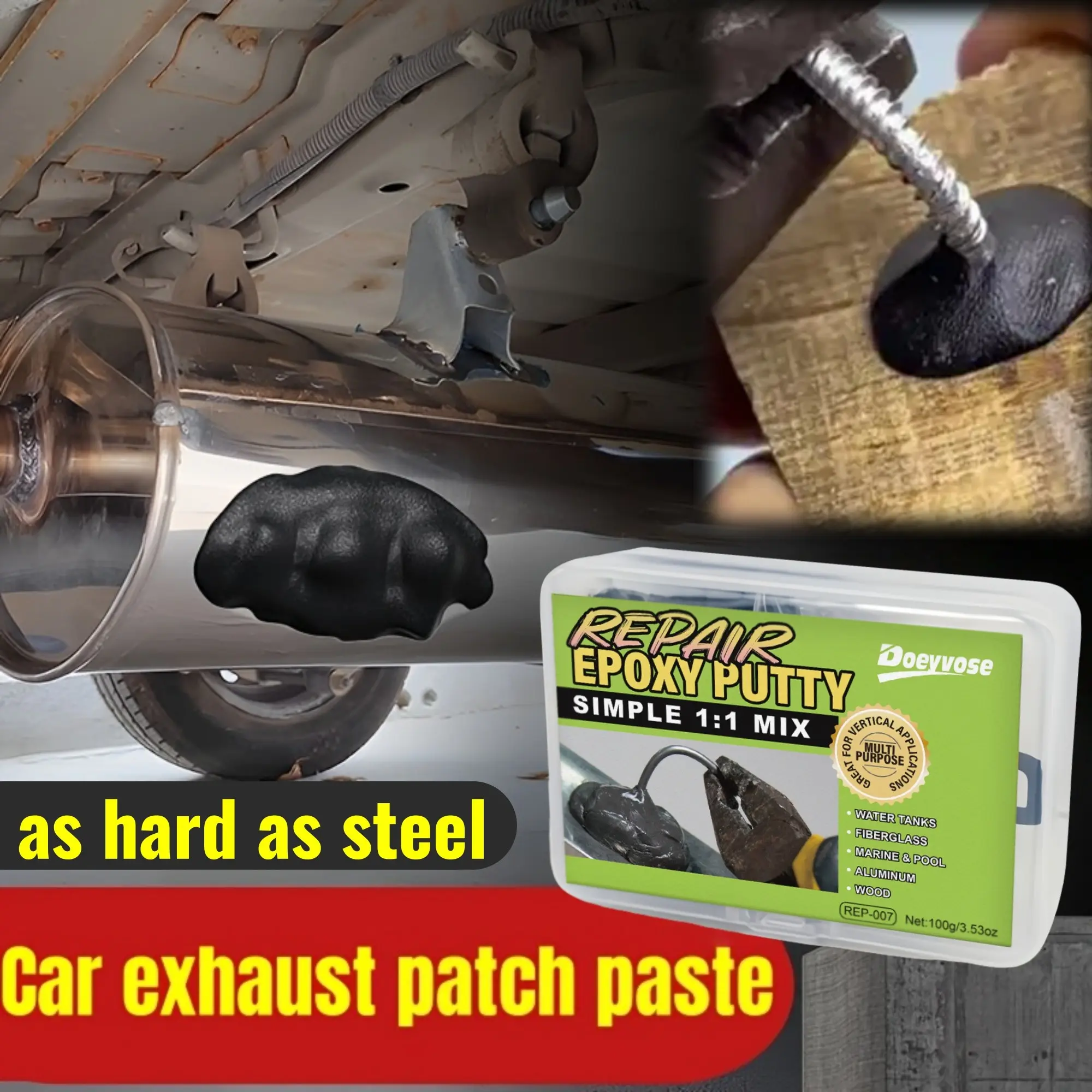 Industrial Grade Epoxy Putty, Strong Adhesion Metal Plastic Ceramic, Fast Repair Pipe Cracks, High Bond Strength, Leak Repair