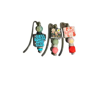 Metal Bookmark with Unique Focals and Beads - Colorful Design for Book Lovers